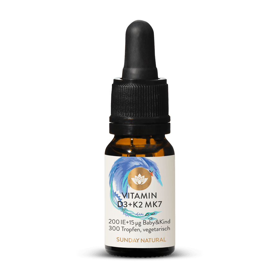 Vitamine D3 + K2 MK7 Bébés & Enfants - 200 UI + 15 µg - 600 Gouttes 8 ml
