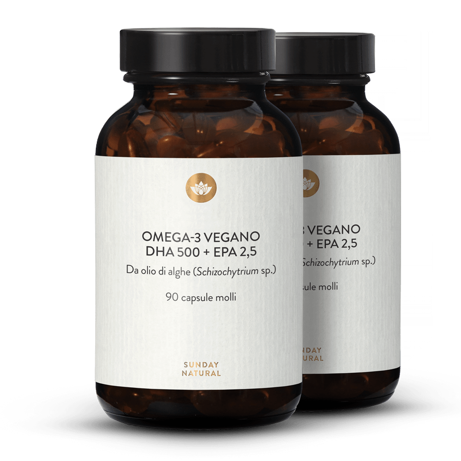 Omega-3 DHA 500 EPA 2,5 vegano 2x90 capsule molli