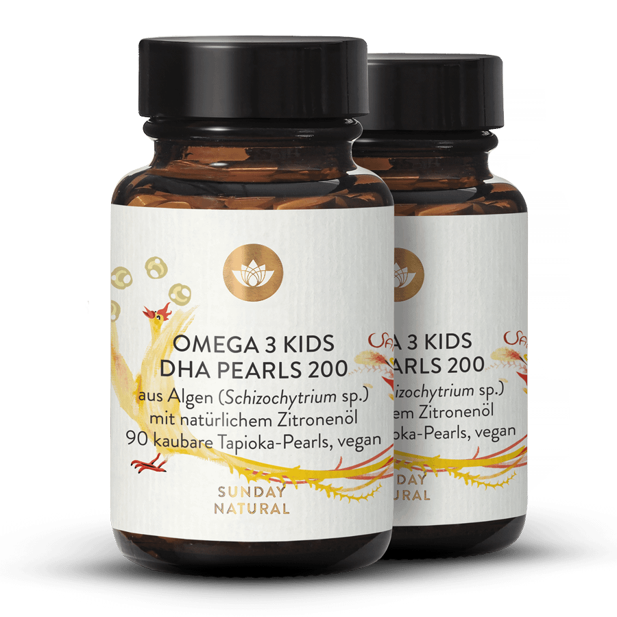 Vegan Omega-3 Pearls DHA 200 For Children, Chewable 2x90 capsules