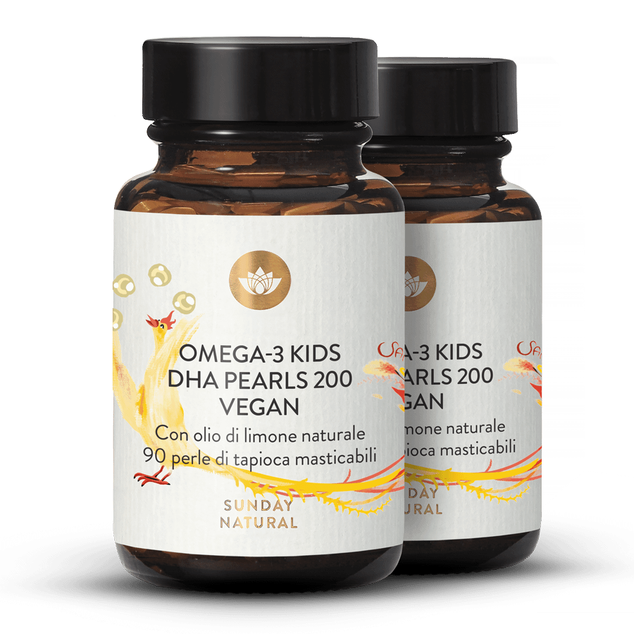 Omega 3 Kids DHA perle 200 vegane, masticabili 2 x 90 capsule