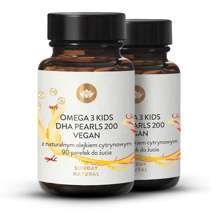 Omega 3 Kids DHA Pearls 200 wegańskie, do żucia 2x90 kapsułek