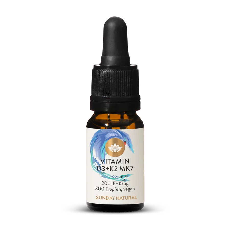 Vitamin D3 + K2 MK7 200IE + 15µg Tropfen, Vegan 8ml