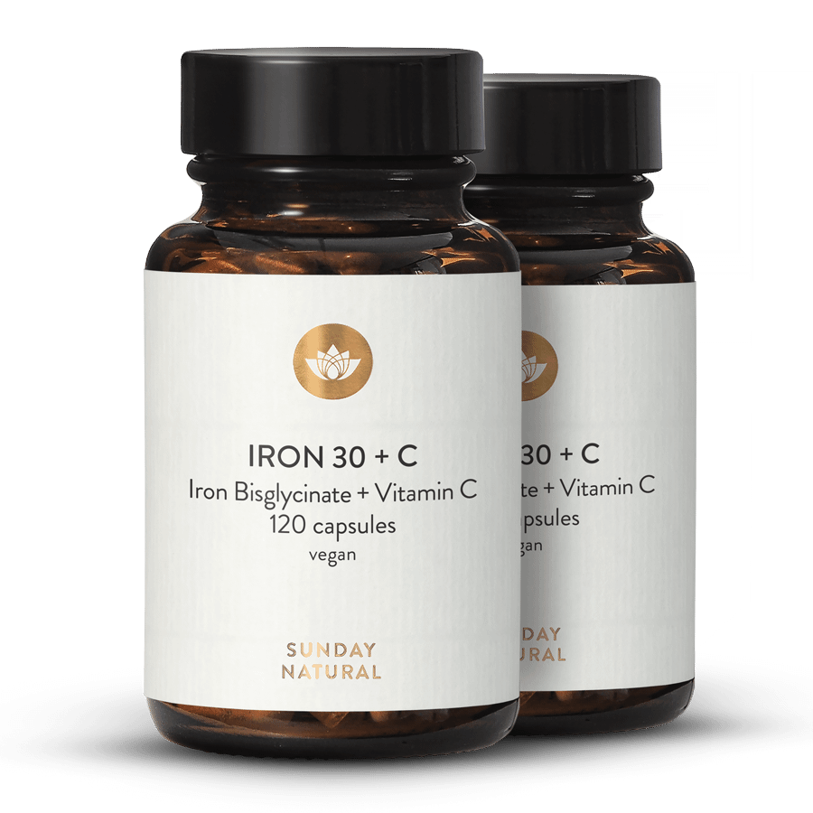 Järnbisglycinat 30 mg + Vit. C 2 x 120 kapslar