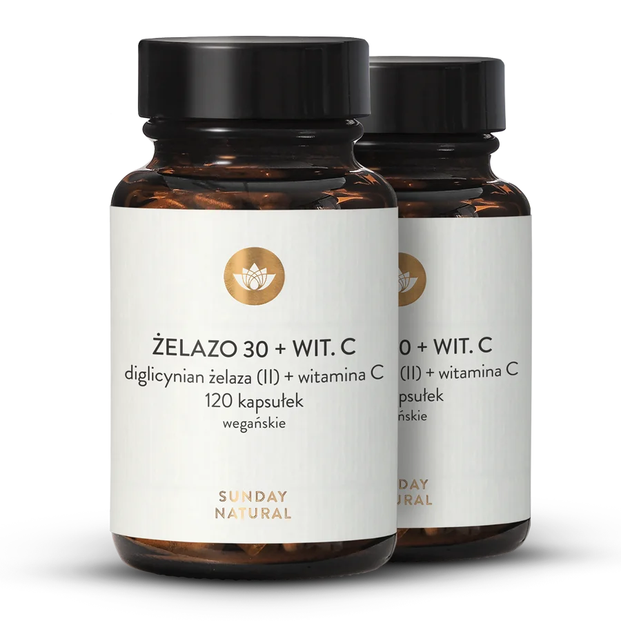 Żelazo 30 mg + witamina C 2x120 kapsułek