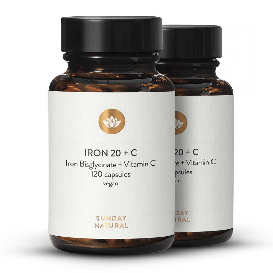 Chelated Iron Bisglycinate 20mg + Vit C 2x120 capsules