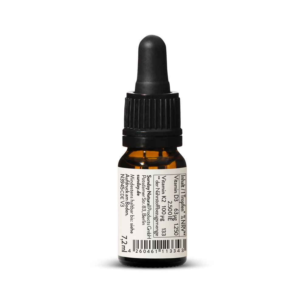 Vitamin D3 + K2 MK7 2.500IE + 100g Tropfen, Vegan