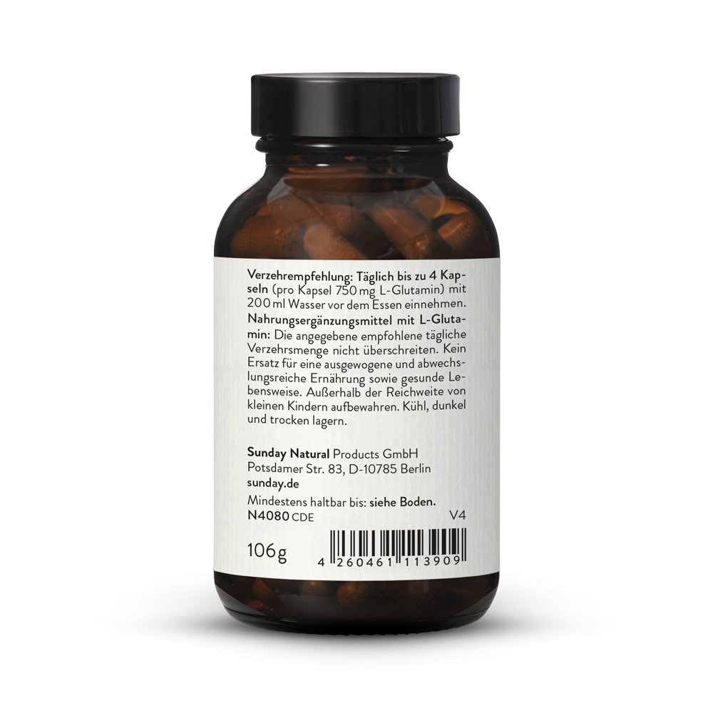 L-Glutamin 750 Kapseln Aus Fermentation, Vegan
