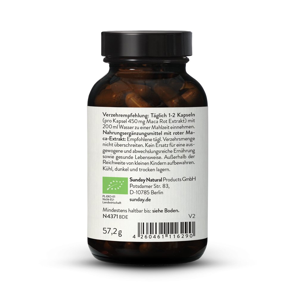 Bio Maca Rot Extrakt Kapseln 10:1