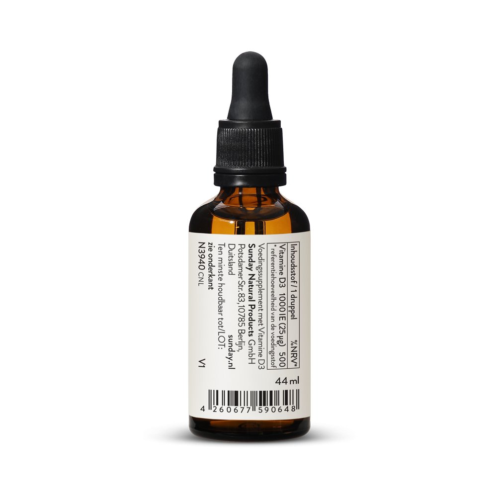 Vitamine D3 25 g / 1000 IE Druppels, Vegan