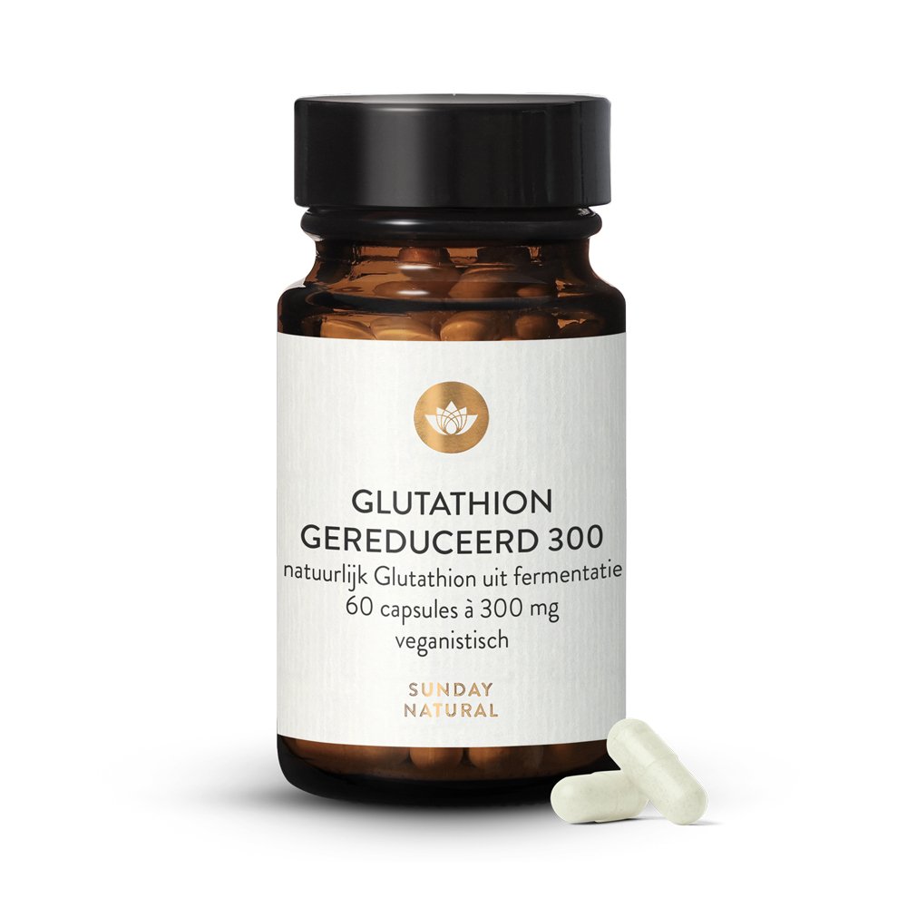 L-Glutathion gereduceerd 300 mg. Bioactief. 60 capsules