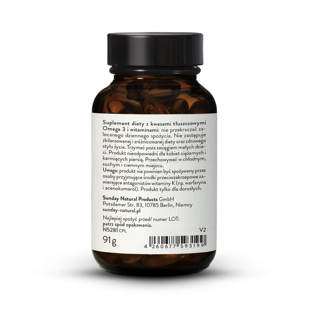 Omega 3 plus witamina D3 + K2+ E wegaskie