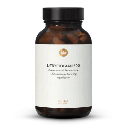 L-Tryptofaan 500 capsules uit fermentatie, veganistisch