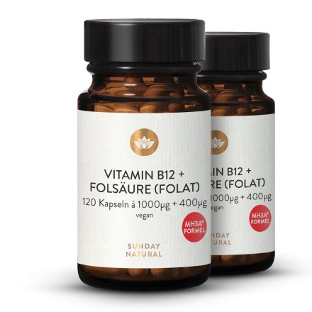 Vitamine B12 MHA 1000µg + Acide Folique L-Méthylfolate 400µg