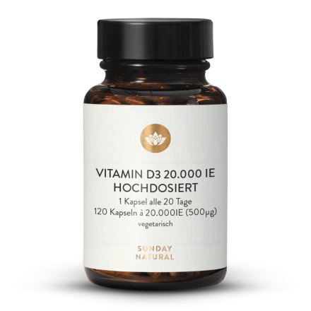 Vitamine D3 20 000 UI dosage élevé