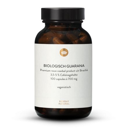 Biologisch Guarana capsules 700 mg capsules 3,5-5% cafeïnegehalte