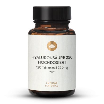 HYALURONSÄURE 250mg HOCHDOSIERT vegan, aus Fermentation