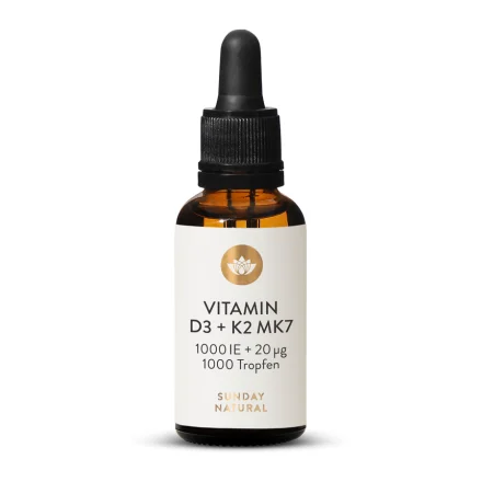 Vitamin D3 + K2 MK7  1000 IE + 20µg all trans 1000 Tropfen