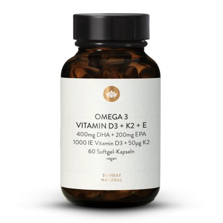 Oméga-3 avec Vitamines D3 + K2 + E vegan