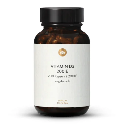 Vitamine D3, 200 UI, 200 gélules