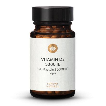 Vitamine D3 5 000 UI dosage élevé, vegan