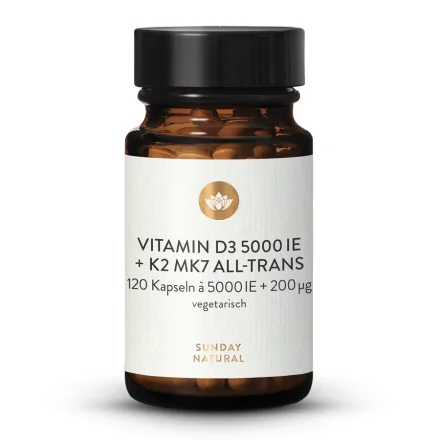 Vitamin D3 + K2 MK-7 5000 IU + 200g Capsules