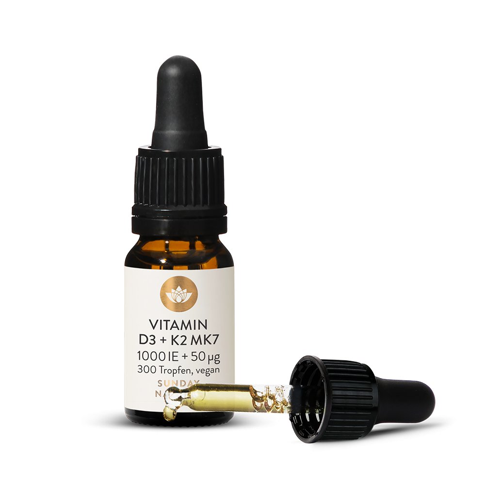 Vitamin D3 + K2 MK7 1.000IE + 50g Tropfen, Vegan