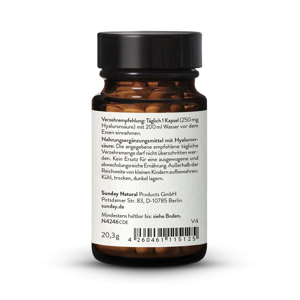 Hyaluronsure 250mg Premium Vegan, Aus Fermentation