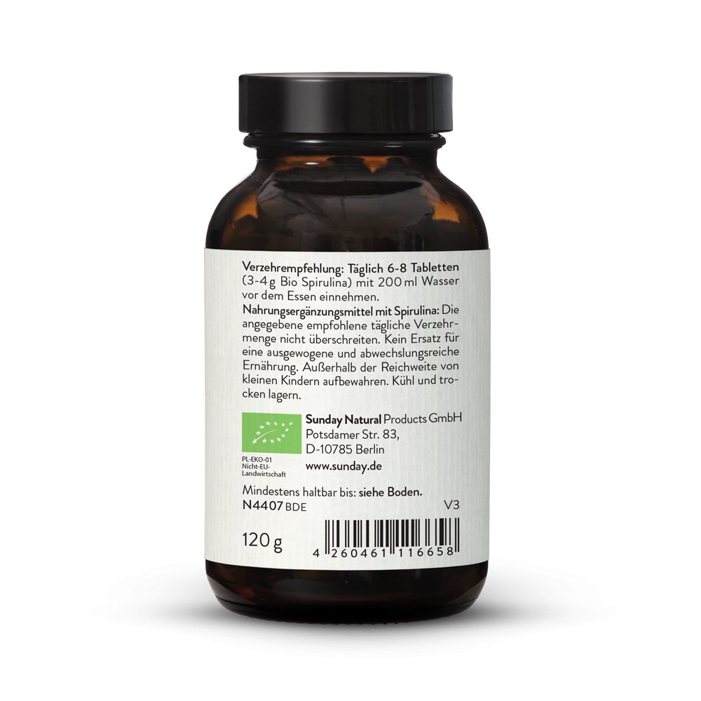 Comprimés De Spiruline Biologique 500 Mg - Oxford Vitality | Haute Concentration, Royaume-Uni