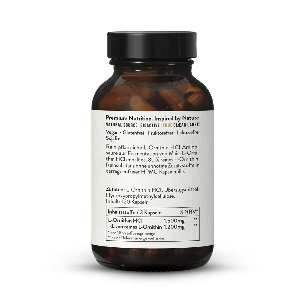 L-Ornithin 500 Kapseln Aus Fermentation, Vegan