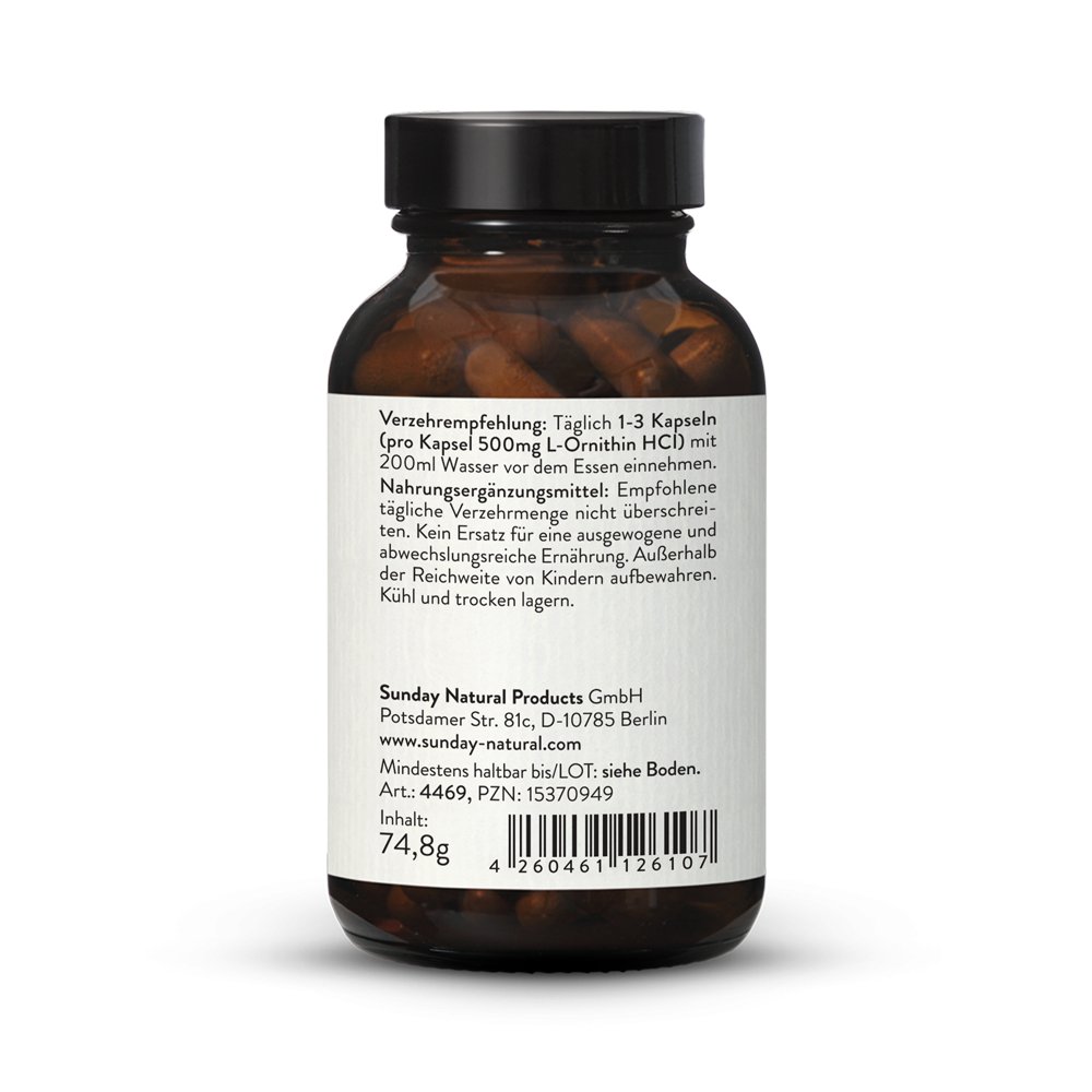 L-Ornithin 500 Kapseln Aus Fermentation, Vegan