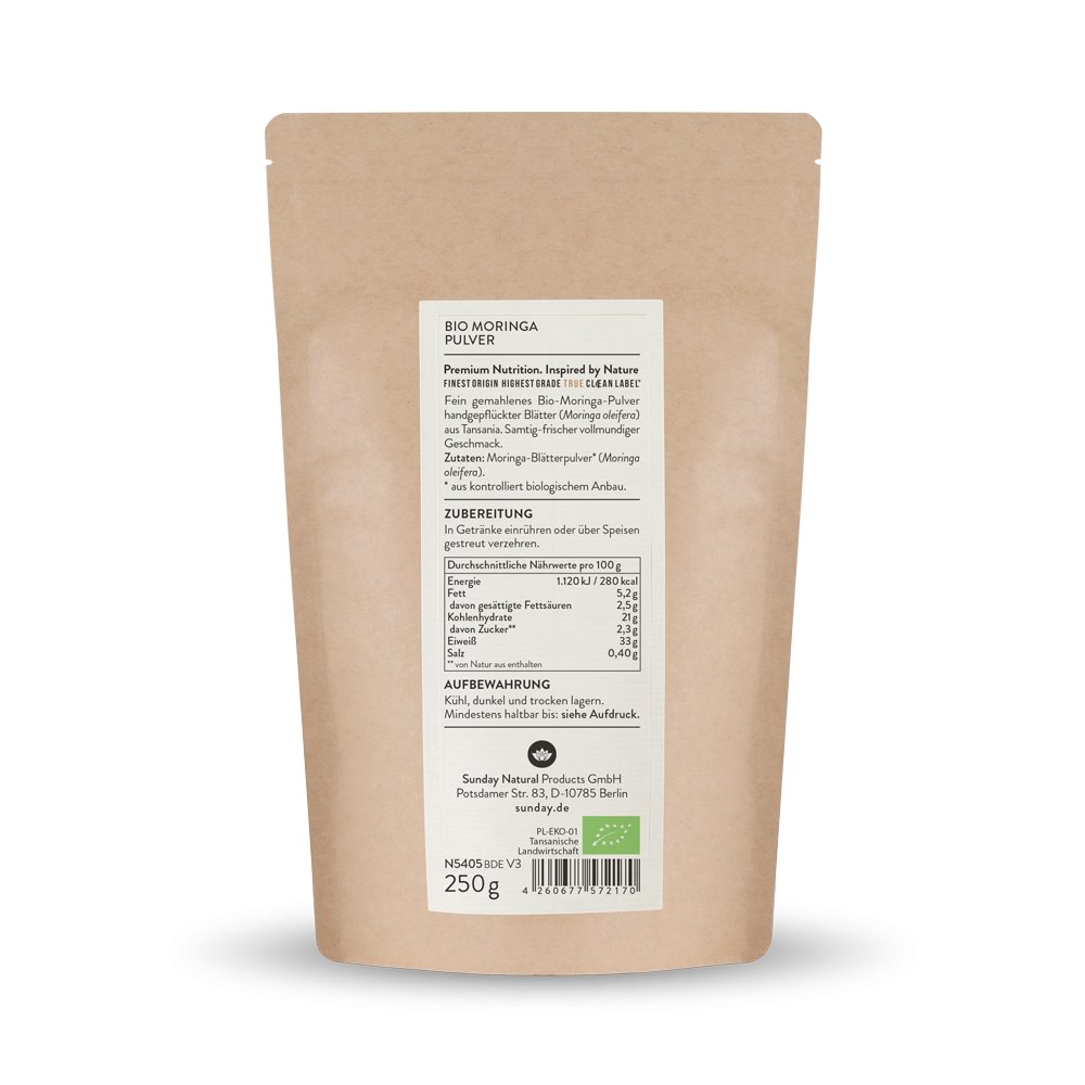 Biologisch moringa poeder, met de hand geoogst 2x250 g