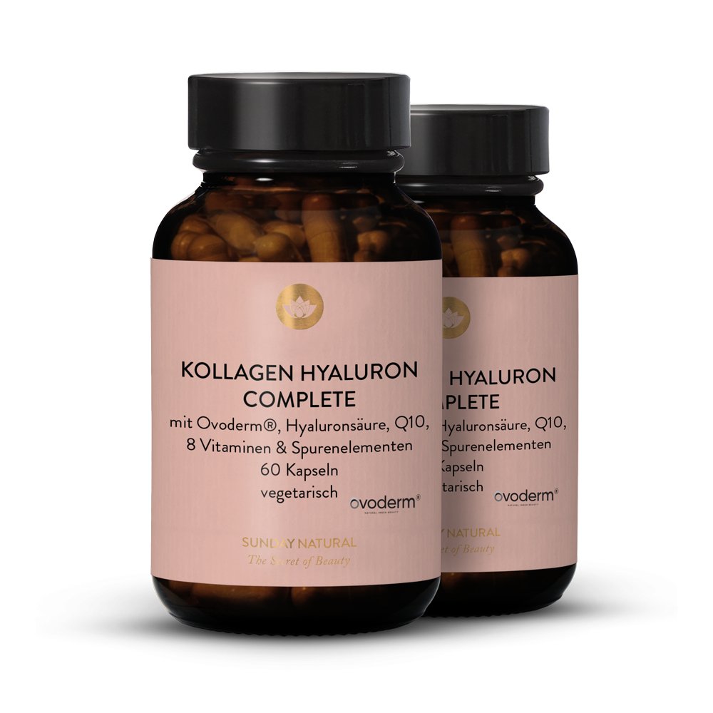Complément Alimentaire Collagène Vegan & Acide Hyaluronique - 180 Gélules, Peau, Os, Articulations