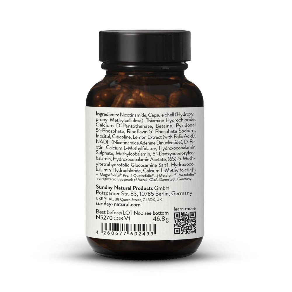 Vitamin B Complex Bioactive Forte, Vegan. 100 Capsules