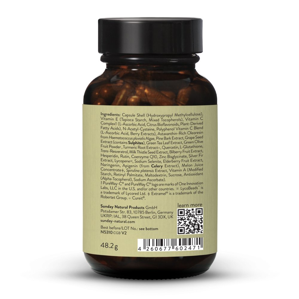 Antiox Complete con más de 30 antioxidantes, 60 cápsulas