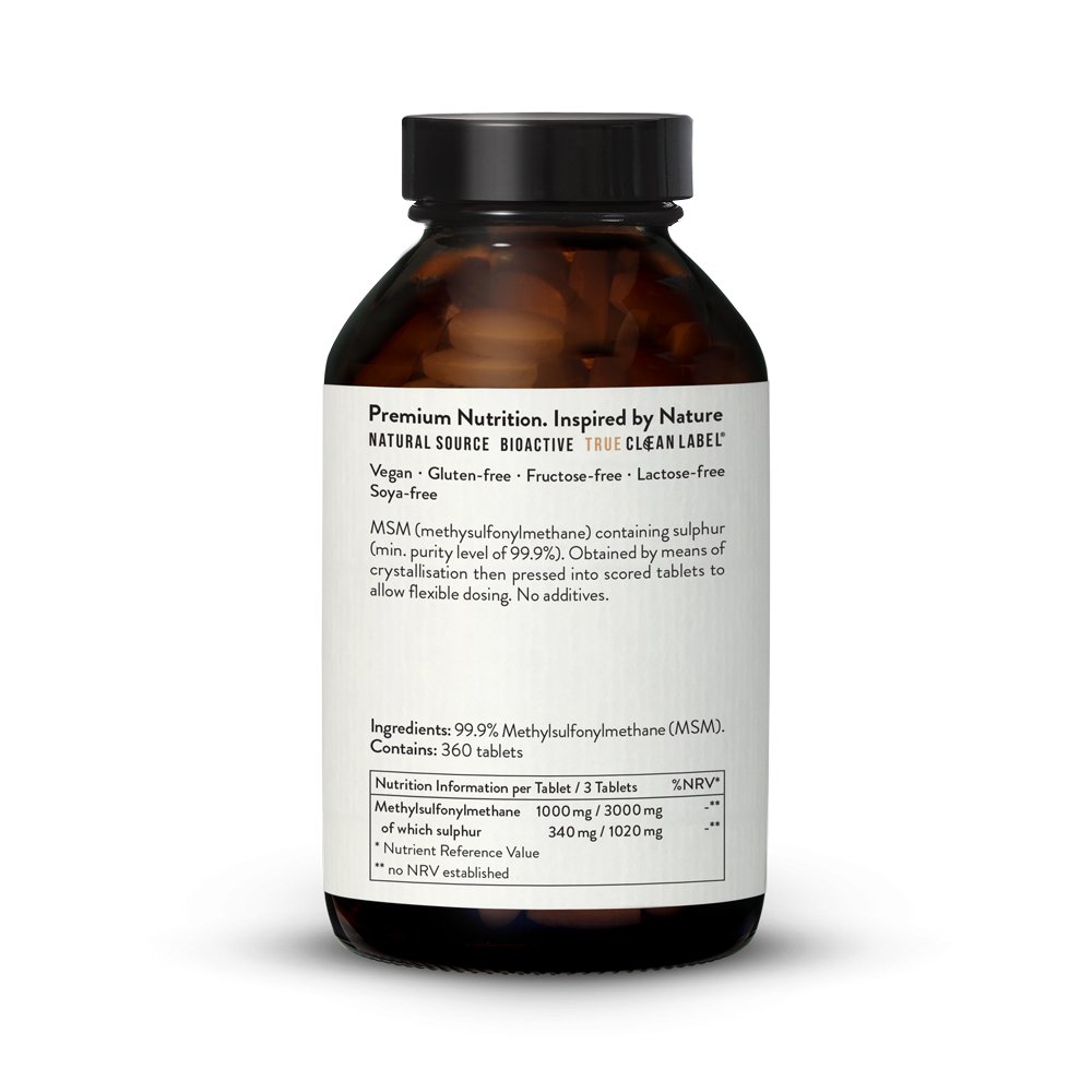 MSM 1000mg Methylsulfonylmethane. 360 Tablets