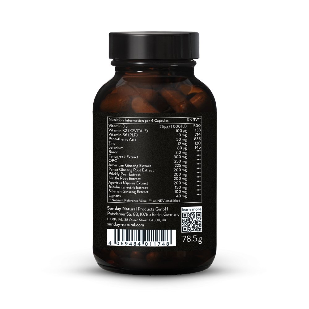 Testo Support Complex with Zinc and Ginseng. 2x120 Capsules