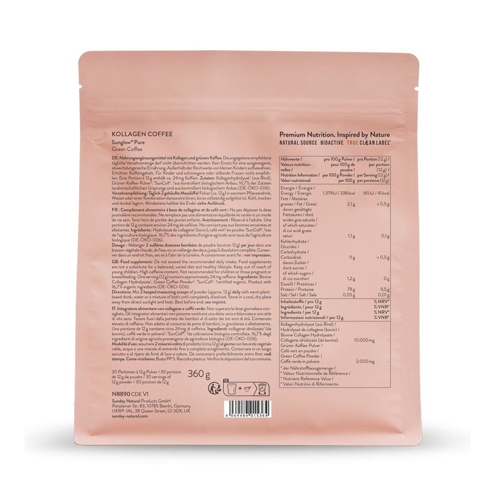 Café Premium Colágeno SunGlow® Pure 2000 Da Comprar online