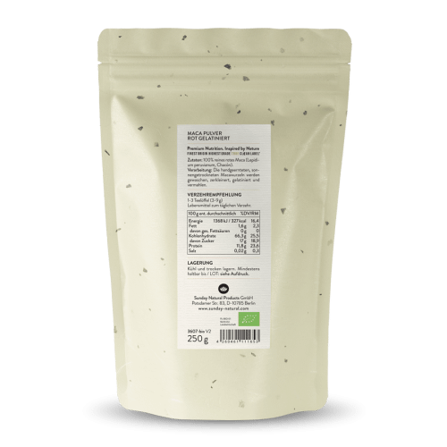 Bio Maca Rot Gelatiniert