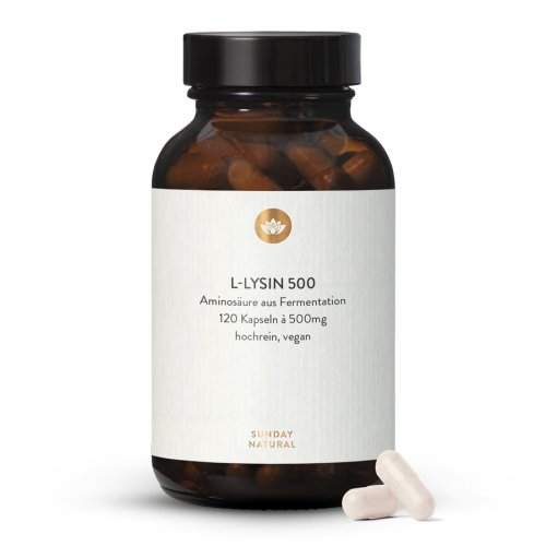 Vegan L-Lysine Produced by Fermentation 500mg Capsules