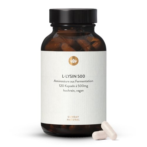 L-Lysine 500 en glules, issue de la fermentation, vegan