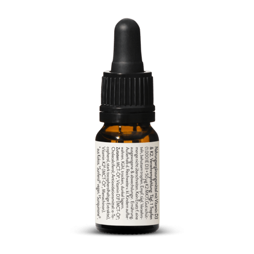 Vitamin D3 + K2 MK7 1.000IE + 50g Tropfen, Vegan