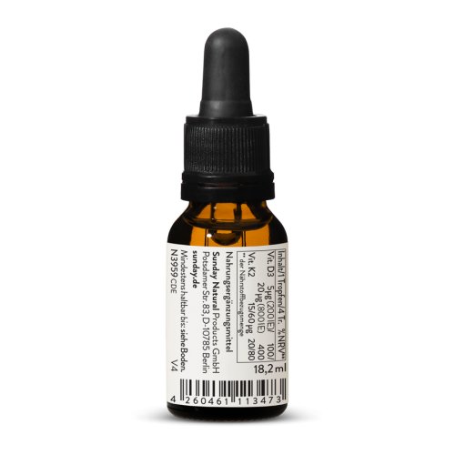Vitamin D3 + K2 All-Trans MK-7 200 IU + 15µg 600 Liquid Drops Vegan - Baby & Child
