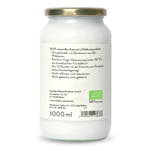 Huile de coco bio extra vierge