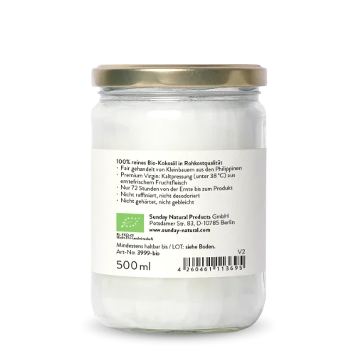 Huile de coco bio vierge de haute qualit