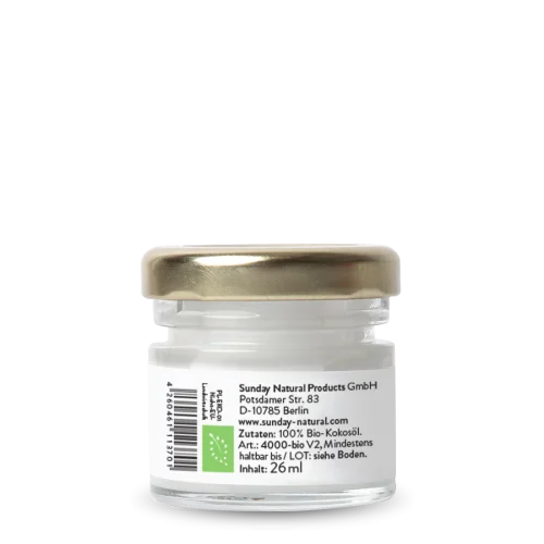 Huile vierge de noix de coco bio - Format-mini (26 ml)