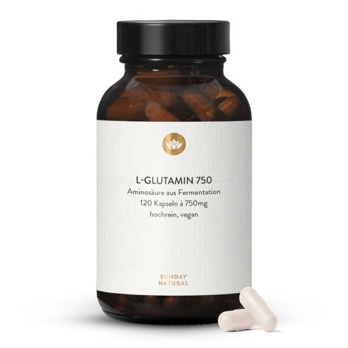 Vegan L-Glutamine Capsules 750mg Produced by Fermentation