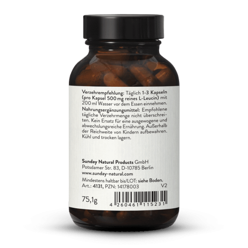 L-Leucin 500 Kapseln Aus Fermentation, Vegan