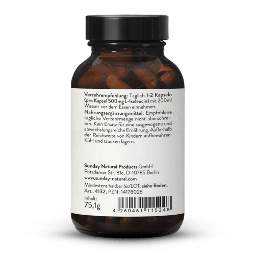 L-Isoleucin 500 Kapseln Aus Fermentation, Vegan