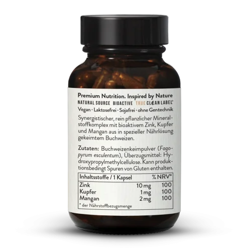 Zinc, cuivre et manganse en glules
