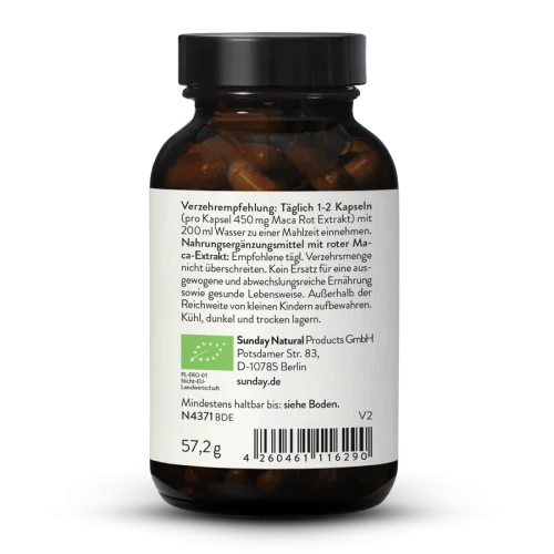 Bio Maca Rot Extrakt Kapseln 10:1